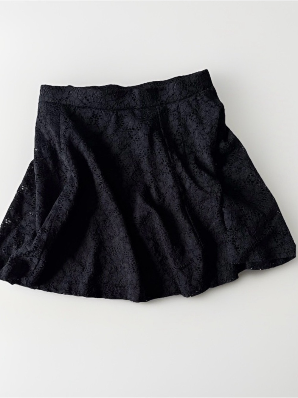 Whimsigoth Black Lace High Waisted Skater Skirt Coquette Mini Alt Classic Witchy